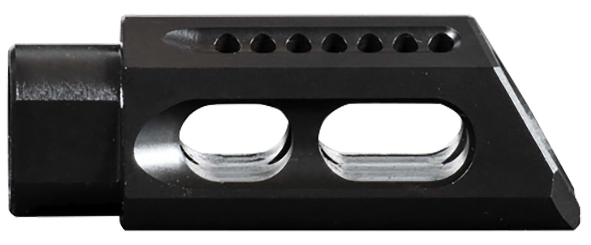 YHM 3085MBA Slant Muzzle Brake and Compensator Black Steel 5/8"-24 TPI 30 Cal AR-Platform