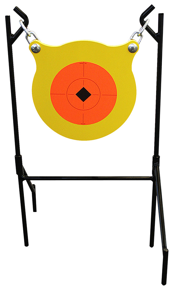 Birchwood Casey World of Targets Boomslang AR500 Steel Gong Orange/Yellow with Stand