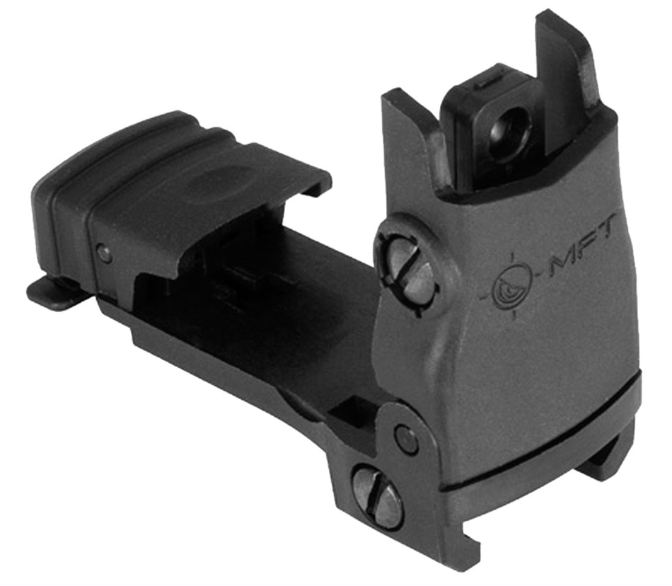 Mission First Tactical Polymer Folding Rear Backup Sight Black Dual Peep for AR-Platform