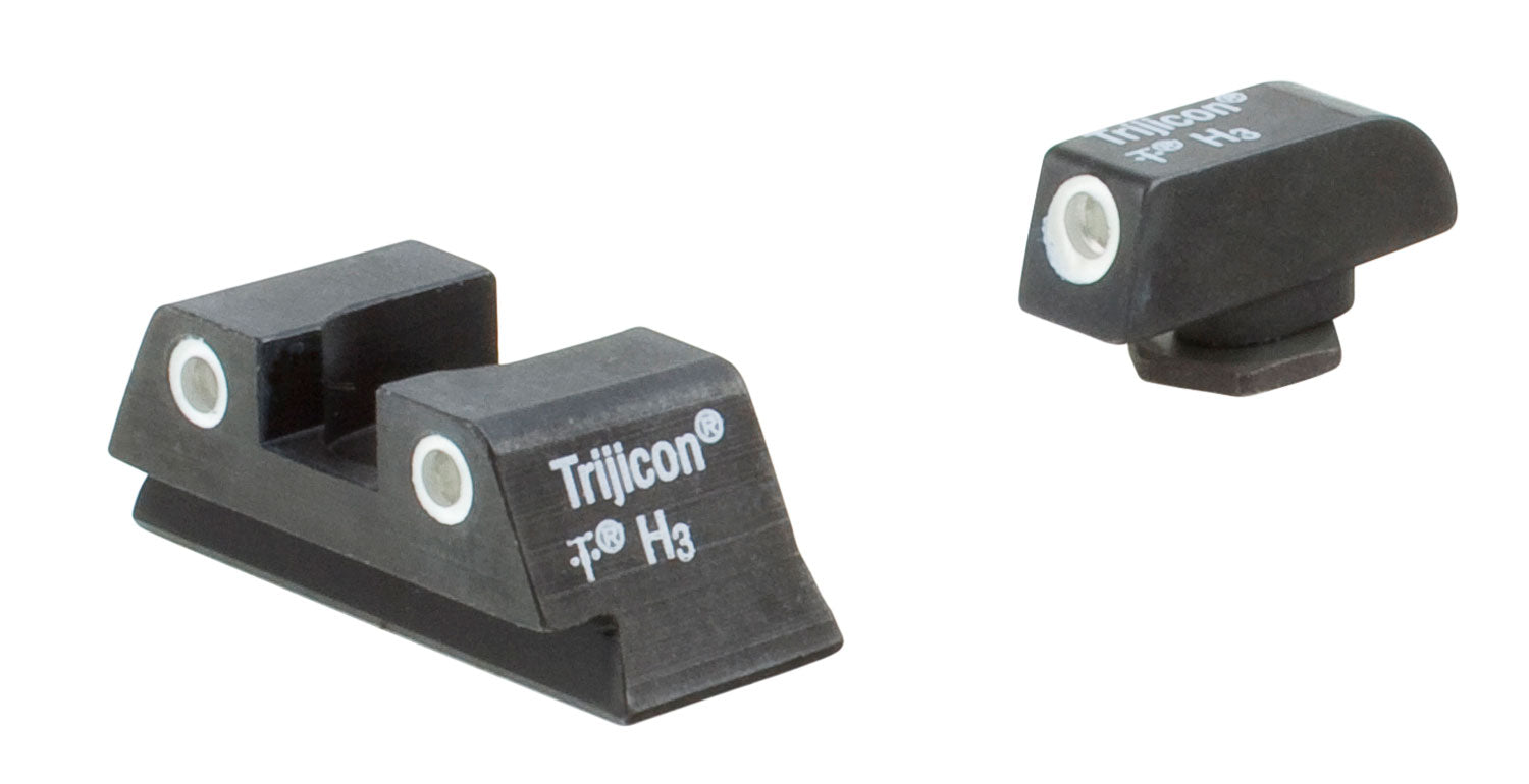 Trijicon 600777 Bright & Tough Three-Dot Night Sight Set White Outline for Glock 42 43 43x 43E 48