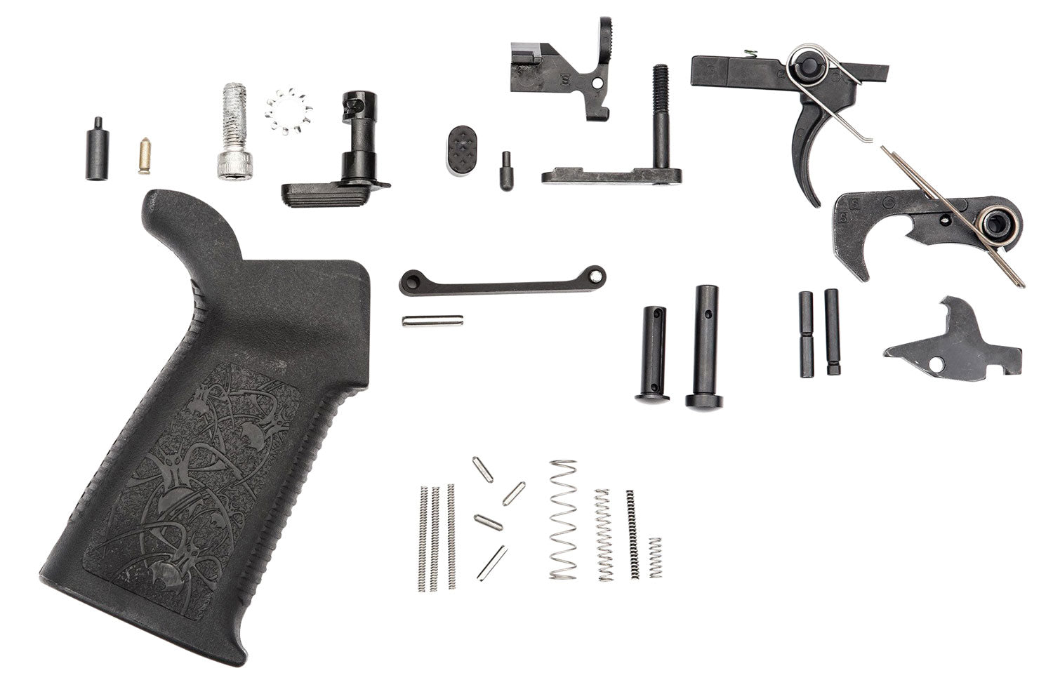 Spikes SLPK101 Multi-Caliber AR Platform Lower Parts Kit - Black Oxide Stainless Steel