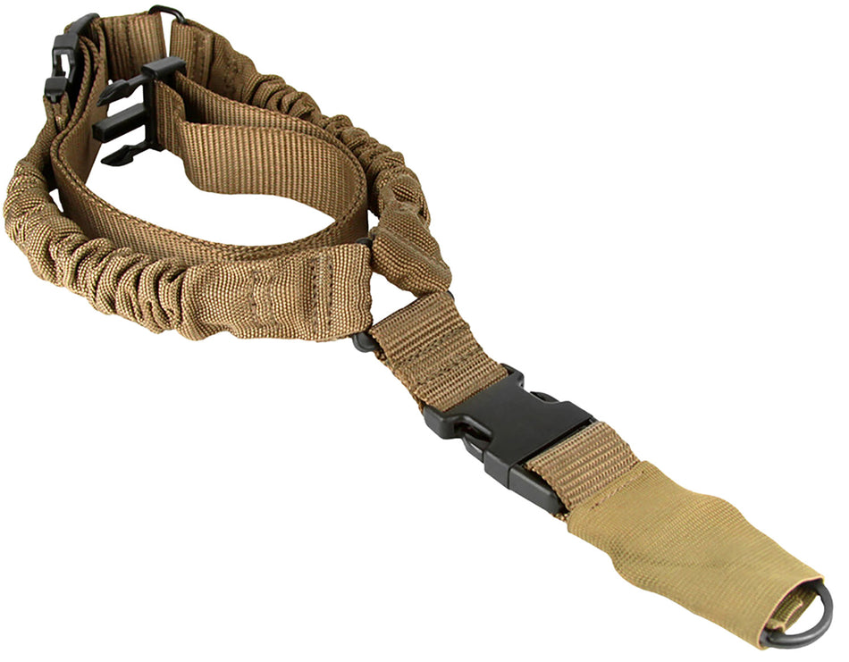 Aim Sports One Point Tan Bungee Sling Elastic Webbing 26 Inch OAL Fully Adjustable AR-15