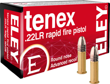 Eley .22 Long Rifle 130 Tenex Rapid Fire Pistol Round Nose RN 40 Grain