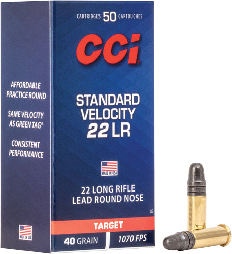 CCI .22 Long Rifle 35 Standard Velocity Lead Round Nose LRN 40 Grain