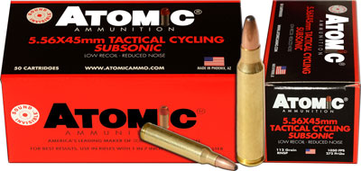 Atomic 5.56x45mm NATO 408 Subsonic Soft Point Round Nose 112 Grain