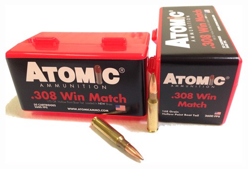 Atomic .308 Win / 7.62x51mm A00426 Match Hollow Point Boat Tail HPBT 168 Grain