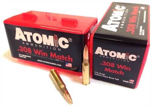 Atomic .308 Win / 7.62x51mm 428 Match Jacketed Hollow Point JHP 175 Grain