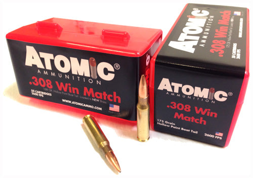 Atomic .308 Win / 7.62x51mm 428 Match Jacketed Hollow Point JHP 175 Grain