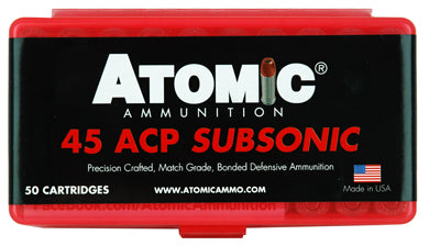 Atomic .45 ACP/Auto 439 Subsonic Bonded Match Hollow Point 250 Grain