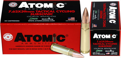Atomic 7.62x39mm 474 Subsonic Hollow Point Boat Tail HPBT 220 Grain