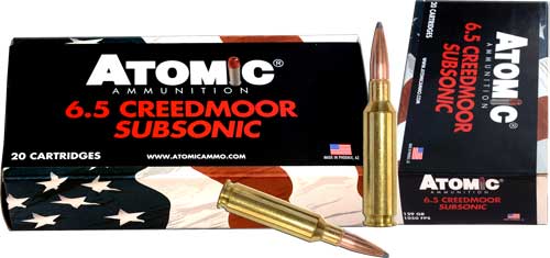 Atomic 6.5mm Creedmoor 4829 Subsonic Jacketed Hollow Point JHP 129 Grain