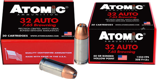 Atomic .32 ACP 484 +P Jacketed Hollow Point JHP 60 Grain