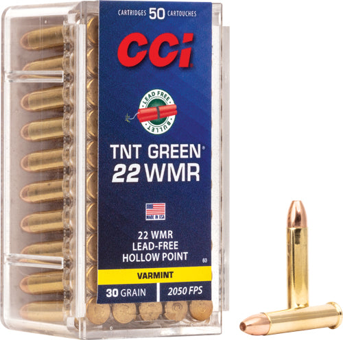 CCI .22 WMR 60 LEAD FREE Speer TNT Green Hollow Point 30 Grain
