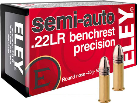 Eley .22 Long Rifle 1180 Semi-auto Benchrest Round Nose RN 40 Grain