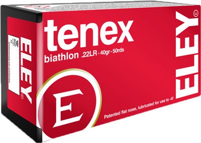 Eley .22 Long Rifle 1400 Tenex Biathlon Flat Nose 40 Grain