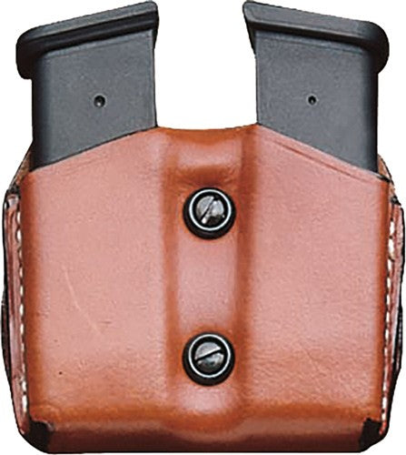 DeSantis Double Magazine Pouch OWB Leather S&W Shield 9/40 Single Stack Tan
