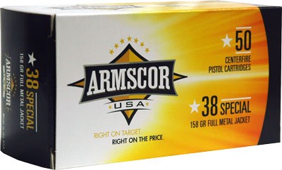 Armscor .38 Special FAC3817N Competition Full Metal Jacket FMJ 158 Grain