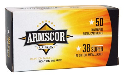 Armscor .38 Super FAC38SUPER1N Competition Full Metal Jacket FMJ 125 Grain