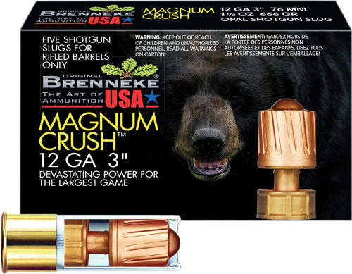 Brenneke 12 Gauge SL-123CMR Magnum Crush Hunting 3" 1-1/2oz Slug