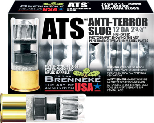Brenneke 12 Gauge SL-122ATS ATS Home Defense 2.75" 1oz Slug