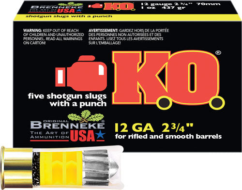 Brenneke 12 Gauge SL-122KO K.O. Hunting 2.75" 1oz Slug