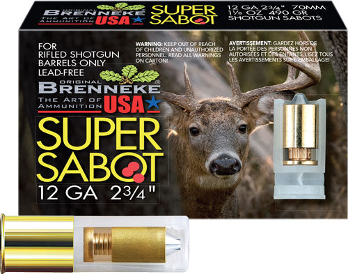 Brenneke 12 Gauge SL-122SUS SuperSabot Hunting 2.75" 1-1/8oz Sabot Slug