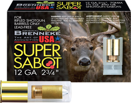 Brenneke 12 Gauge SL-122SUS SuperSabot Hunting 2.75" 1-1/8oz Sabot Slug
