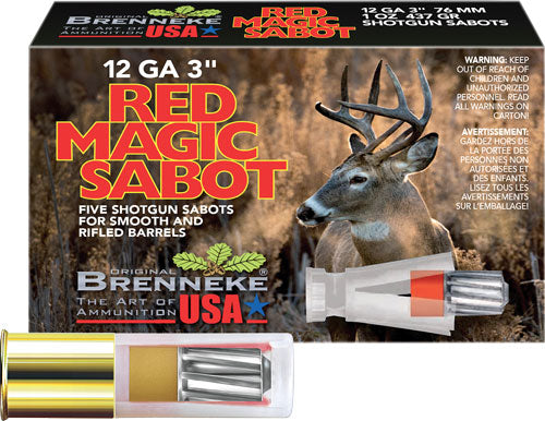 Brenneke 12 Gauge SL-123RMS Red Magic Hunting 3" 1oz Sabot Slug