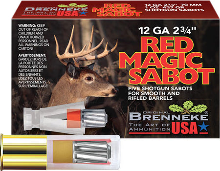 Brenneke 12 Gauge SL-122RMS Red Magic Hunting 2.75" 1oz Sabot Slug