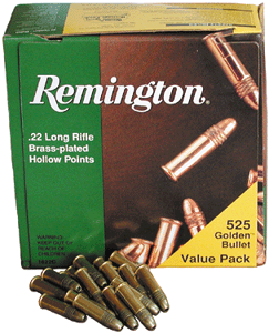 Remington .22 Long Rifle Rimefire Ammo 22 Golden Bullet Plated Hollow Point JHP 36 grain 