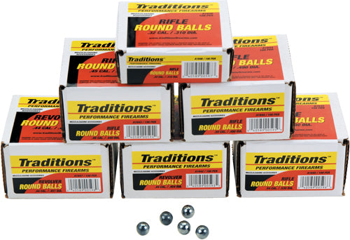 Traditions .3756 Diameter 36 Caliber Round Ball Revolver Bullets 100 Count