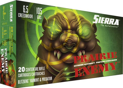 Sierra 6.5mm Creedmoor A178505 Prairie Enemy BlitzKing Polymer Tip 105 Grain