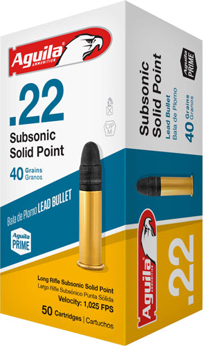 Aguila .22 Long Rifle 1B220269 Subsonic Lead Solid Point 40 Grain