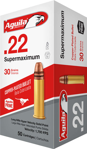Aguila .22 Long Rifle 1B220298 Supermaximum Copper Plated Solid Point 30 Grain