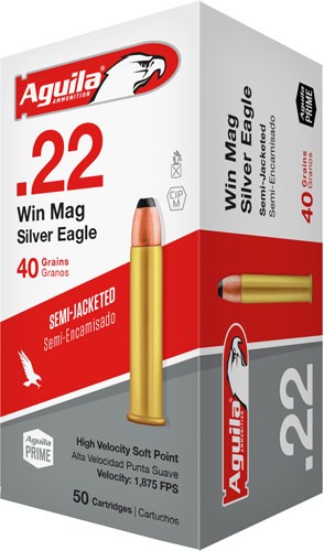Aguila .22 WMR 1B222401 Silver Eagle Semi Jacketed Soft Point 40 Grain