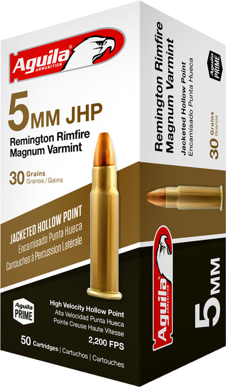 Aguila 5mm Remington Rim 1B222406 Target & Range Jacketed Hollow Point JHP 30 Grain