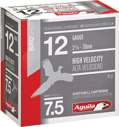 Aguila 12 Gauge 1CHB1207 Birdshot High Velocity 2.75" 1-1/4oz 7.5 Shot