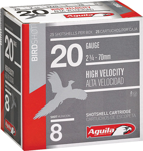Aguila 20 Gauge Shotgun Shells Hunting High Velocity #8 1 oz 2.75 in