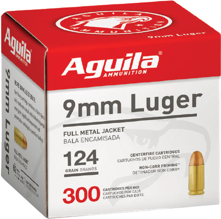 Aguila 9mm Luger/Parabellum 1E092108 Target & Range Full Metal Jacket FMJ 124 Grain