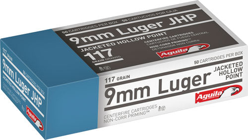 Aguila 9mm Luger/Parabellum 1E092112 Jacketed Hollow Point JHP 117 Grain