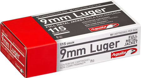 Aguila 9mm Luger/Parabellum 1E097704 Target & Range Full Metal Jacket FMJ 115 Grain