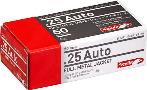 Aguila .25 ACP 1E252110 Target & Range Full Metal Jacket FMJ 50 Grain