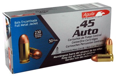 Aguila .45 ACP/Auto 1E452110 Target & Range Full Metal Jacket FMJ 230 Grain