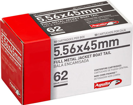 Aguila 5.56x45mm NATO 1E556110 Target & Range Full Metal Jacket Boat Tail FMJBT 62 Grain