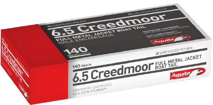 Aguila 6.5mm Creedmoor 1E650110 Target & Range Hi-Velocity Full Metal Jacket Boat Tail FMJBT 140 Grain