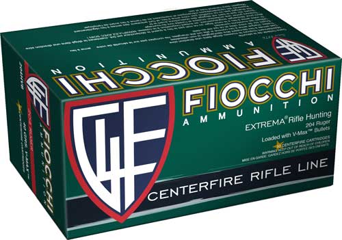Fiocchi .204 Ruger 204HVA Field Dynamics Hornady V-Max 32 Grain