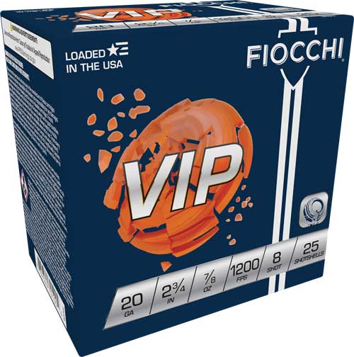 Fiocchi 20 Gauge Shotgun Shells Exacta Target VIP #8 7/8 oz 2.75 in