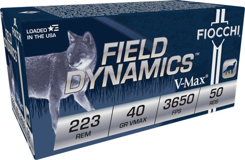 Fiocchi .223 Remington 223HVB50 Field Dynamics Hornady V-Max 40 Grain