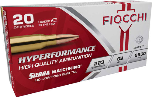Fiocchi .223 Remington 223MKC Hyperformance Sierra MatchKing Boat Tail Hollow Point BTHP 69 Grain