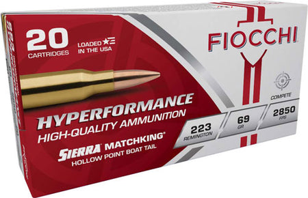Fiocchi .223 Remington 223MKC Hyperformance Sierra MatchKing Boat Tail Hollow Point BTHP 69 Grain